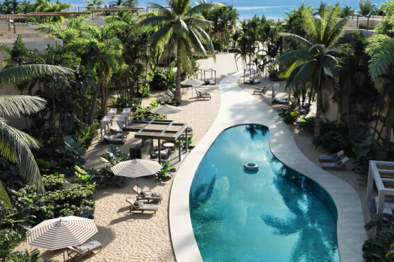 Departamento con club de playa, acceso al mar, areas verdes y amenidades, pre-construccion en venta Chicxulub Yucatan