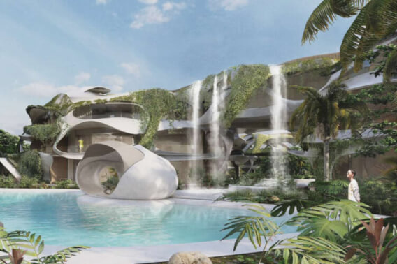 live in a sculpture, iconic design, 50 m2 terrace, spa, restaurant, art gallery, luxury hotel, for sale Tulum Hotel Zone